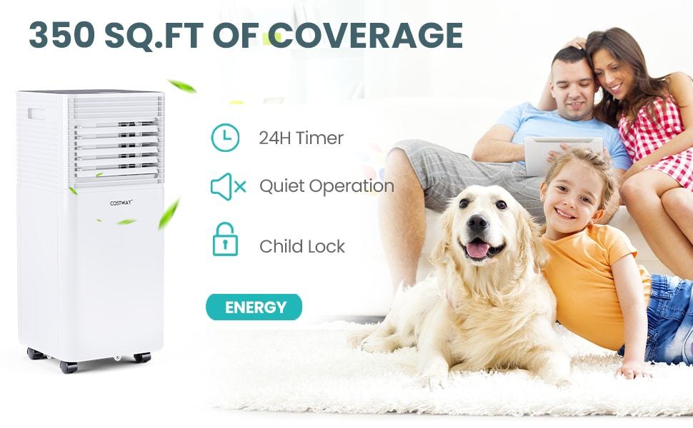 10000 BTU 4-in-1 Portable Air Conditioner AC Unit with Fan Dehumidifier Mode & Remote Control