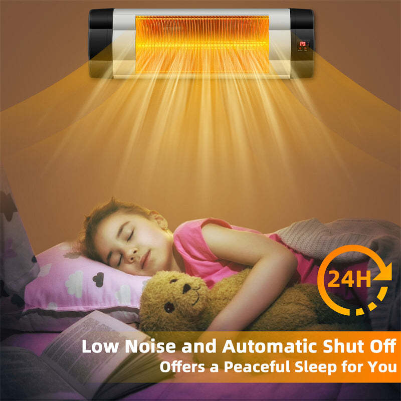 1500W Wall-Mounted Patio Heater Electric Infrared Heater with Remote Control, 3 Adjustable Modes & Overheat Protection