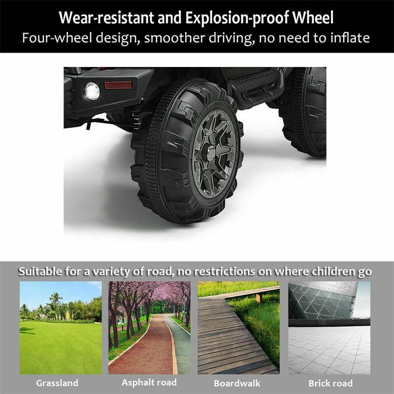 12V Battery Powered Kids Ride On Truck Car with Remote Control LED Lights