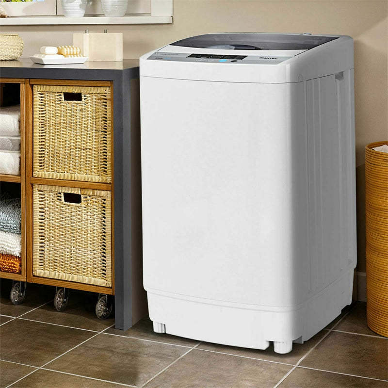 Full-Automatic Portable Washing Machine, 1.34 Cu.ft Compact Washer & Spin Dryer Combo with Drain Pump, 10 Programs, 12Lbs Capacity for Home Apartments