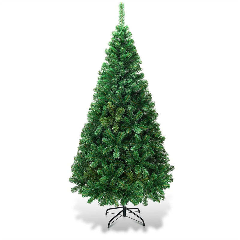 5FT Artificial Christmas Tree, Unlit Xmas Full Tree with 350 PVC Branch Tips & Foldable Metal Stand for Indoor Home, Office & Party Holiday Decor