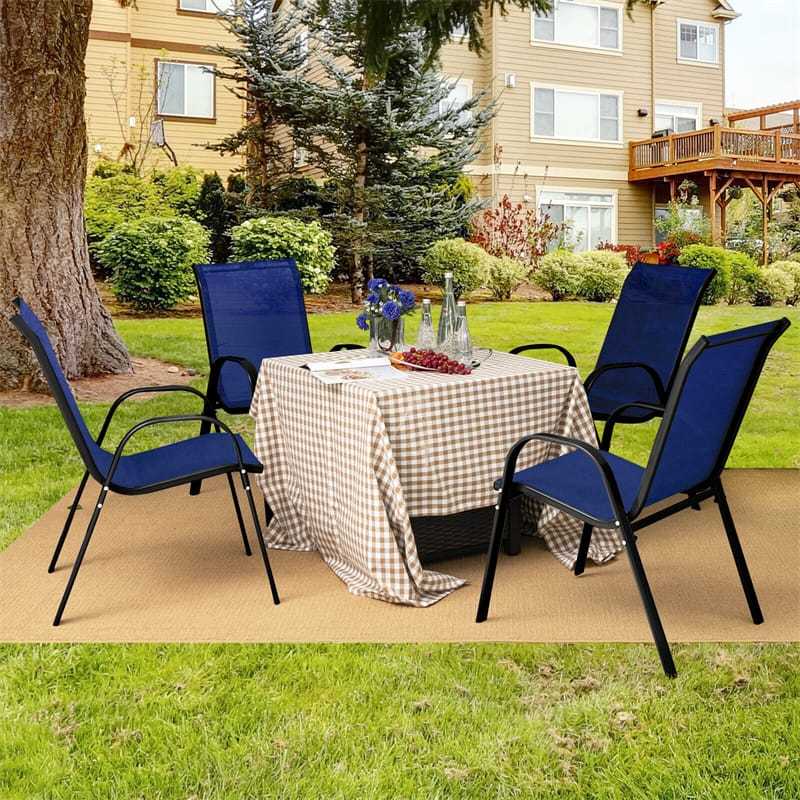 Dining Chairs Outdoor Folding Chairs Heavy Duty 4-Pack Stackable