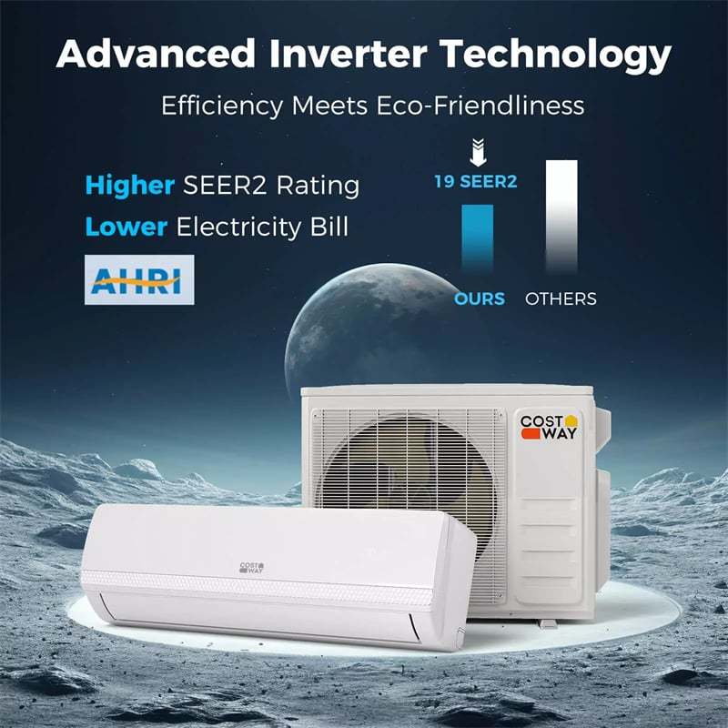27000 BTU 3 Zone Mini Split Air Conditioner & Heater, 19 SEER2 Wifi Enabled Inverter Split System AC, Works with Alexa & Heat Pump