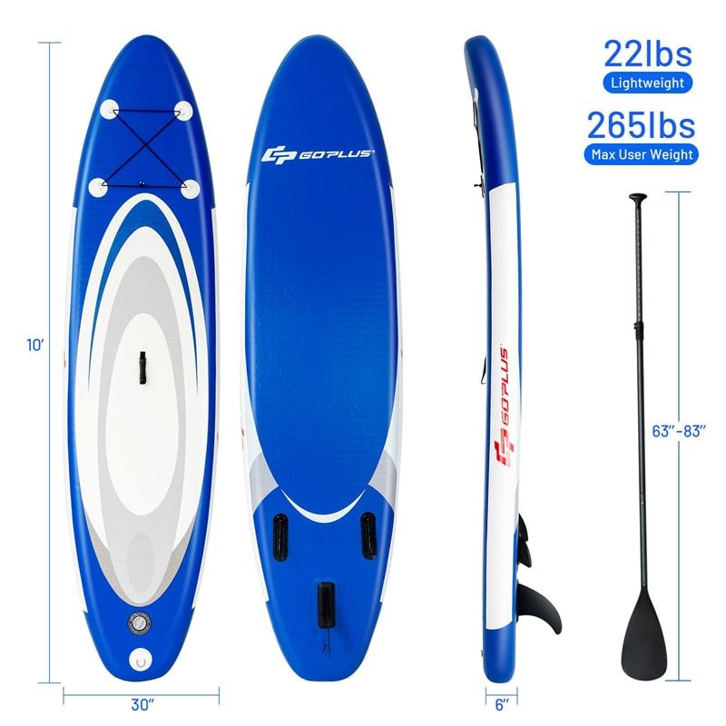 10' Adjustable Inflatable Stand up Paddle SUP Surfboard