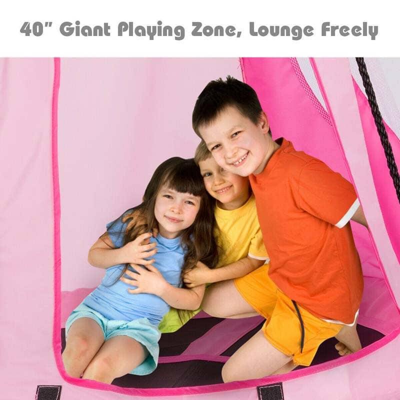 40'' Kids Hanging Tent Swing Saucer Chair Swing Tent Set