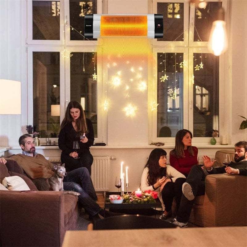 1500W Wall-Mounted Patio Heater Electric Infrared Heater with Remote Control, 3 Adjustable Modes & Overheat Protection
