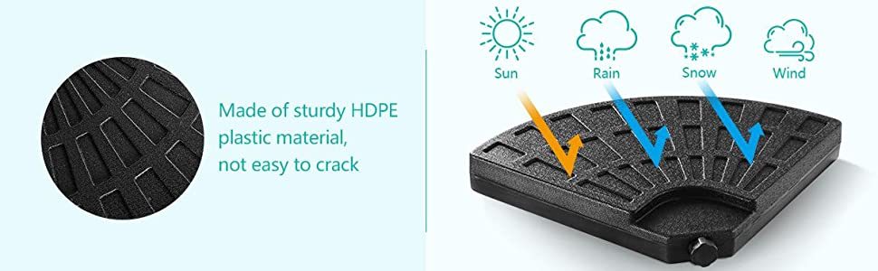 4 Plate Outdoor Cantilever Umbrella Base Stand for Patio