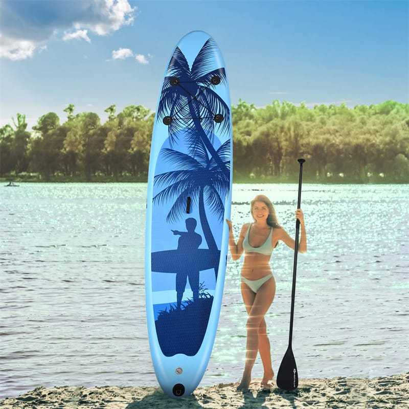 9.8' Inflatable Stand Up Paddle Board with Adjustable Paddle for Adult Youth, 6.5" Thick SUP Board with SUP Accessories, Pump & Carry Bag