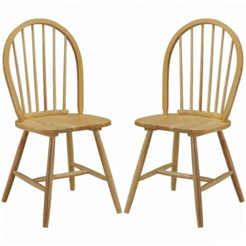 Windsor Chairs Set of 2, Vintage Wood Dining Chairs French Country Armless Spindle Back Dining Chairs for Kitchen Island