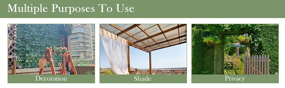 118" x 59" Artificial Hedge Faux Ivy Leaf Decorative Privacy Fence Greenery Wall Screen