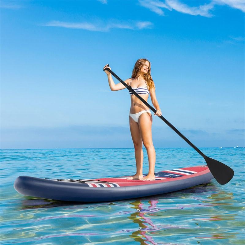 10' Inflatable Stand Up Paddle Board, Portable SUP Board with Adjustable Paddle, 5 D Rings, Backpack, Hand Pump, Repair Kit for Youth & Adults