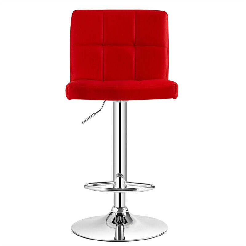 Swivel Bar Stools Set of 2 w/Adjustable Height & Back, Modern PU Leather Armless Counter Height Bar Chairs for Kitchen Island, Home Bar, Dining