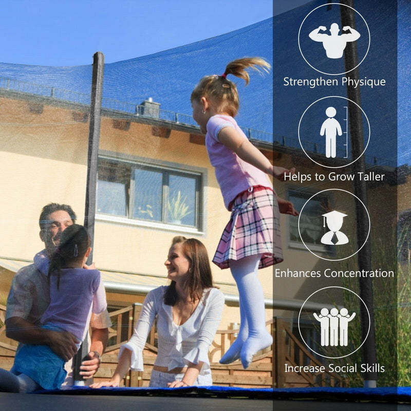 15 Ft Outdoor Trampoline Combo with Enclosure Net and Spring Pad
