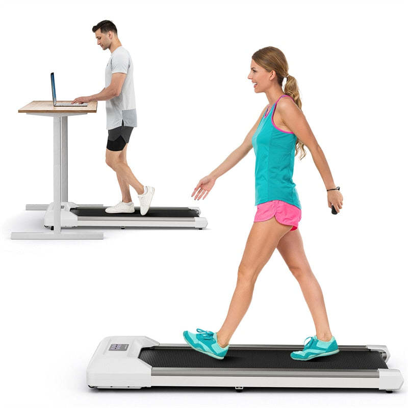 2-in-1 Walking Pad with 265lbs Capacity, Remote Control & LED Display, 2.25HP Under Desk Treadmill for Home, Office, Small Spaces