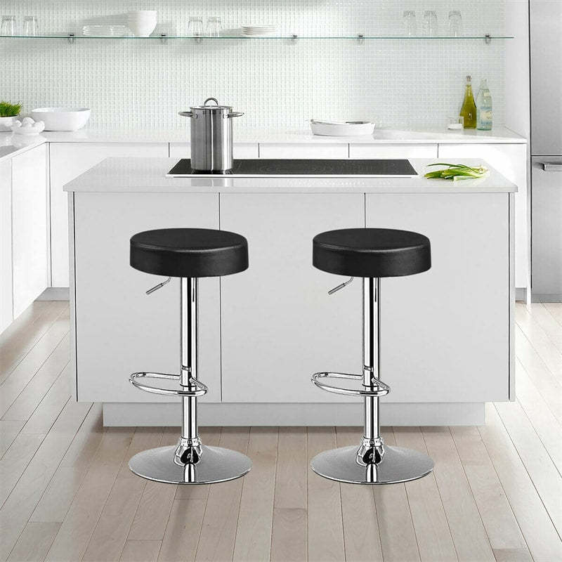 Stainless Steel Swivel Bar Stool – Adjustable Height Backless Stool With Footrest For Workshop, Office, Or Home
