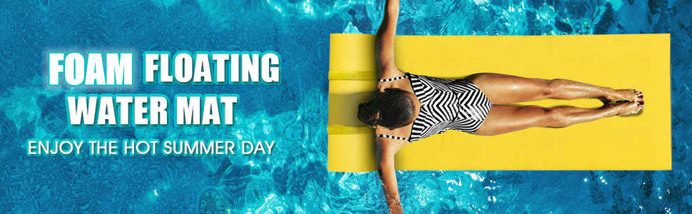 3-Layer Tear-proof XPE Foam Floating Water Pad Mat with Rolling Pillow Design