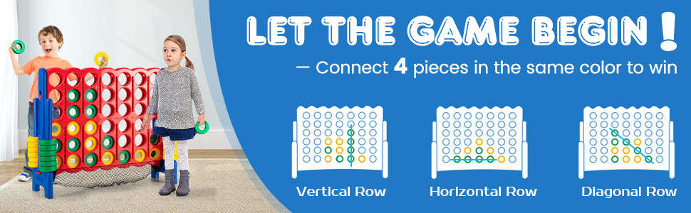 Giant 4-to-Score Game Set Jumbo Game Set with 42 Chess Pieces & Net Storage
