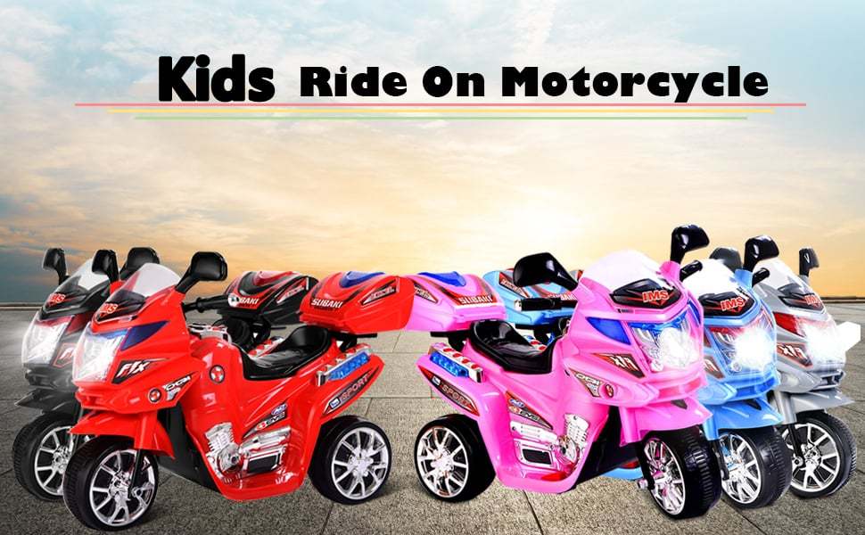 6V Battery Powered 3 Wheels Kids Electric Ride On Motorcycle with Headlights