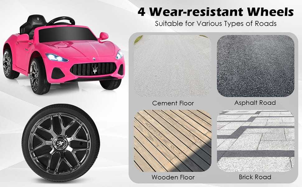 Kids Ride On Car Licensed Maserati 12V Battery Powered Electric Car with Remote Control & Lights, Pink Ride On Toys for Boys Girls Gift