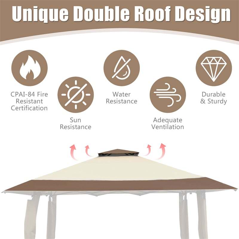 13' x 13' Outdoor Pop Up Wedding Party Canopy Tent Shelter Gazebo