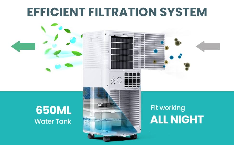 10000 BTU 4-in-1 Portable Air Conditioner AC Unit with Fan Dehumidifier Mode & Remote Control