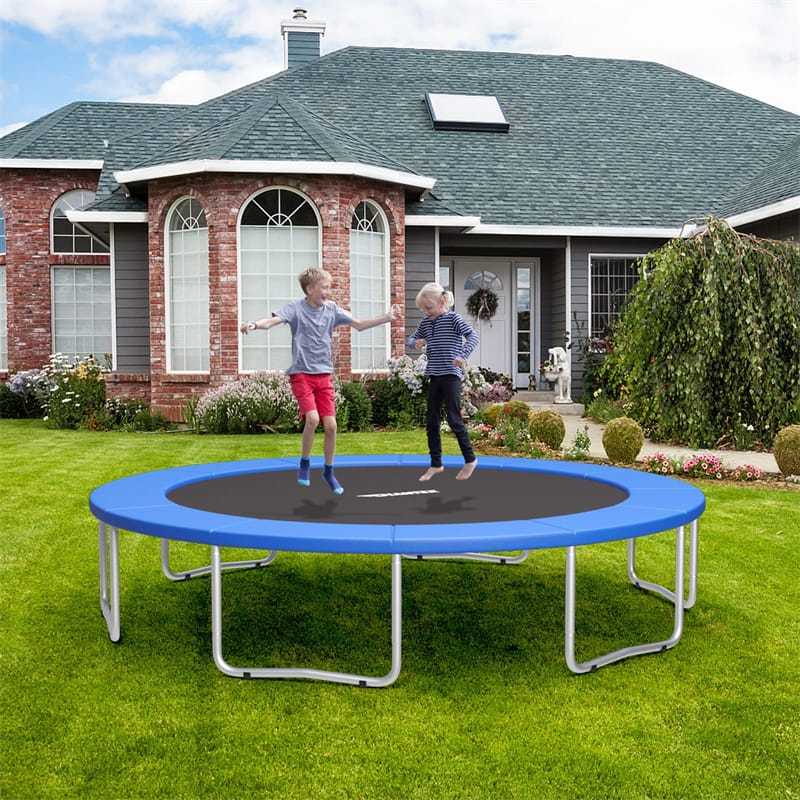 16FT Universal Trampoline Pad No Pole Holes, Tear-Resistant & Waterproof Safety Pad Replacement Spring Cover for Round Trampolines