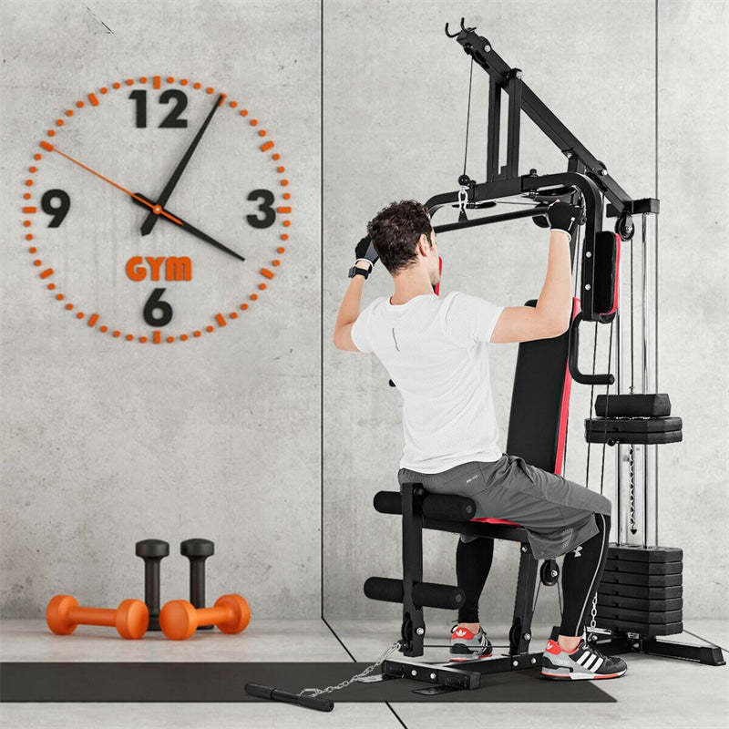 Multifunction Home Gym System, Weight Training Exercise Machine with 100lbs Weight Stack, All-in-One Strength Training Equipment for Full Body Workout