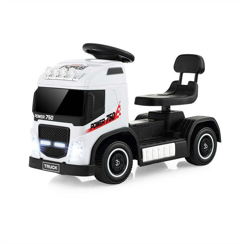 6V Battery Kids Ride on Car 2-in-1 Mini Ride On Truck Electric & Coasting Mode with Height Adjustable Seat & LED Lights