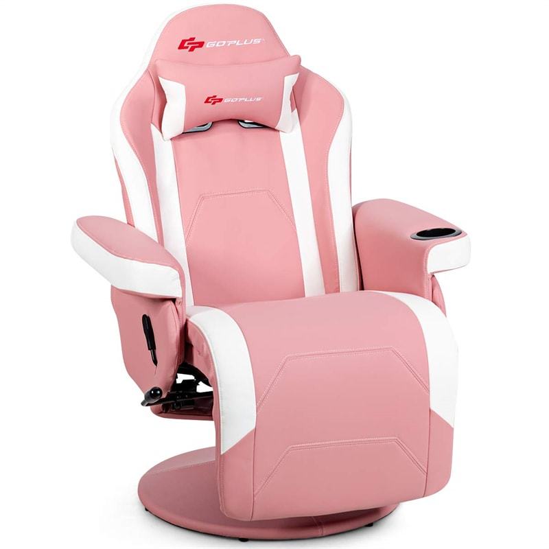 Gaming Recliner Massage Gaming Chair with Adjustable Backrest & Footrest, Ergonomic High Back PU Leather Computer Office Chair Swivel Game Sofa
