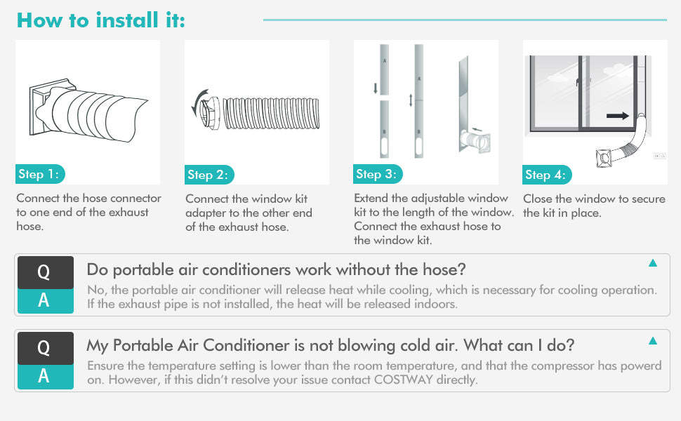 10000 BTU 4-in-1 Portable Air Conditioner AC Unit with Fan Dehumidifier Mode & Remote Control
