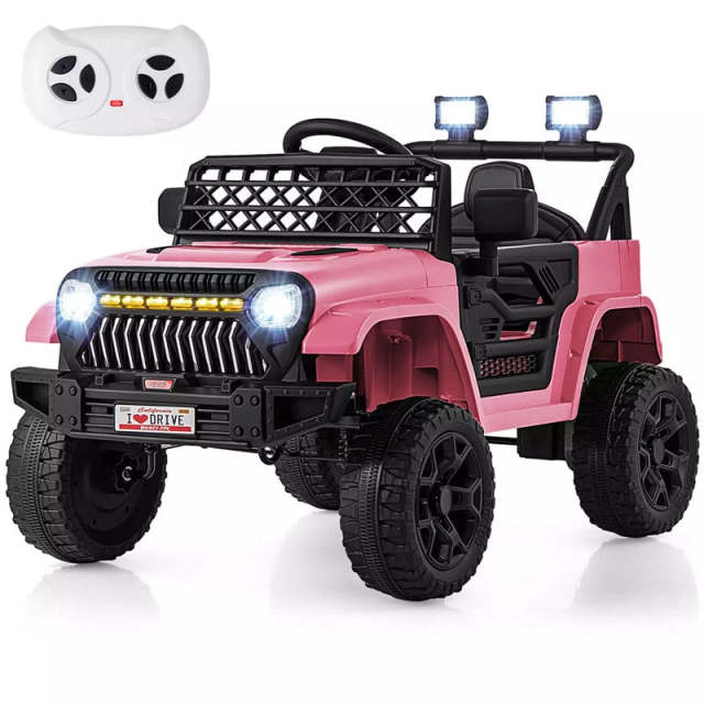 12V Kids Ride-On Truck, Electric Vehicle with Remote Control, Music & LED Lights, Battery Powered Toddler Ride-On Car for Boys & Girls 3+