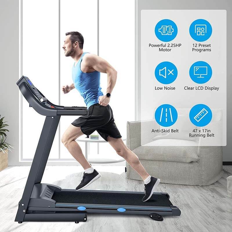 2.25 HP Electric Folding Treadmill Motorized Power Running Fitness Machine