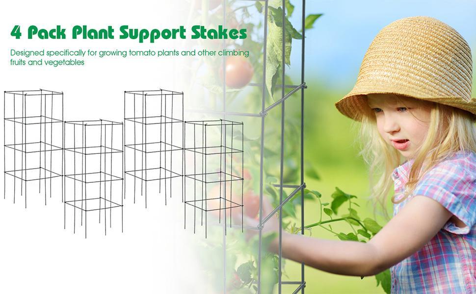 4 Pack Garden Trellis Plant Cage Support for Climbing Plants