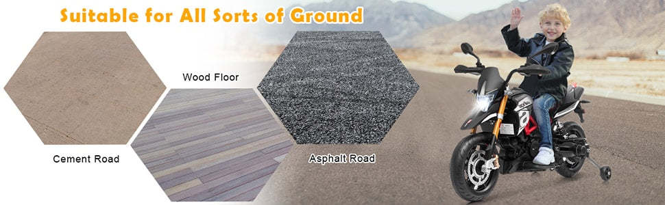 Licensed Aprilia 12V Kids Ride On Motorcycle with Training Wheels