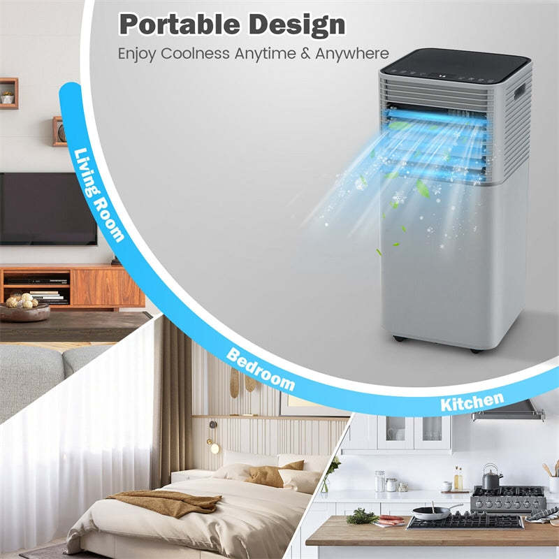 8000 BTU Portable Air Conditioner, 3-in-1 AC Unit Cools 230 sq.ft with Dehumidifier, Fan & Sleep Mode, Remote, Vent Kit for Bedroom, Office