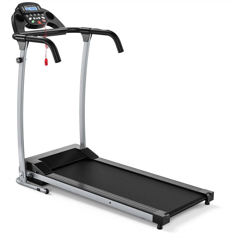 800W Folding Treadmill, Electric Motorized Running Machine with LED Display, 12 Preset Programs, Pulse Sensor & Built-in Wheels for Home Use