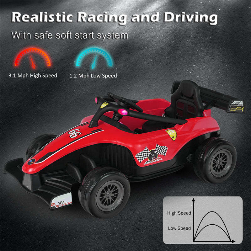 12V Kids Electric Ride on Racing Car Motorized Vehicle Toy with Remote Control
