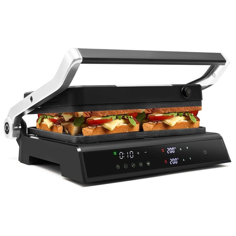 3-in-1 Electric Panini Press Sandwich Maker Indoor Grill with Non-Stick Double Sided Plates & 5 Auto Cooking Mode