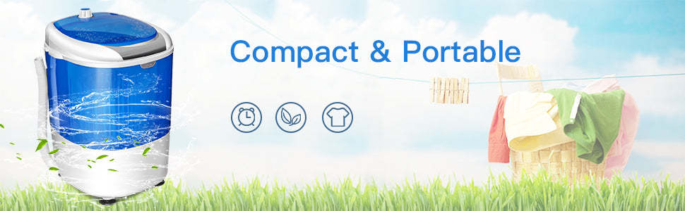 5.5 Lbs Portable Mini Washing Machine Electric Compact Laundry Machine with Spin Dryer