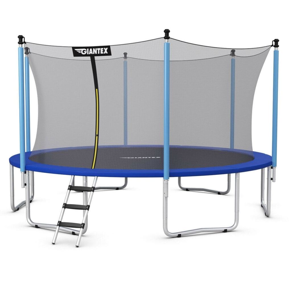 12Ft Outdoor Trampoline Combo Bounce with Enclosure Net and Ladder
