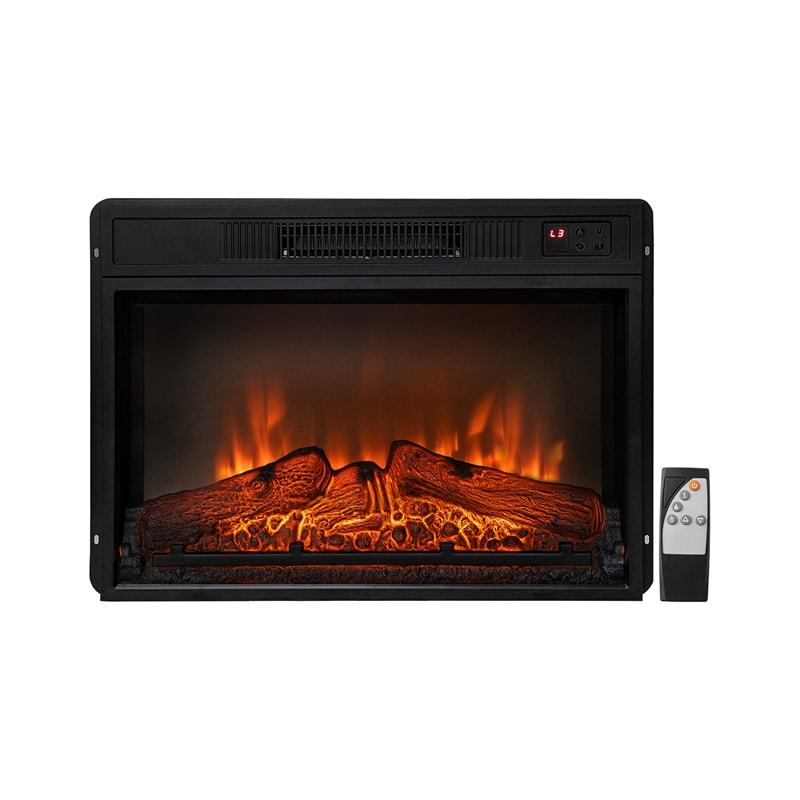 23" Electric Fireplace Insert, 1400W Freestanding Recessed Fireplace Heater with Remote Control, Adjustable Flame, Thermostat & Overheat Protection