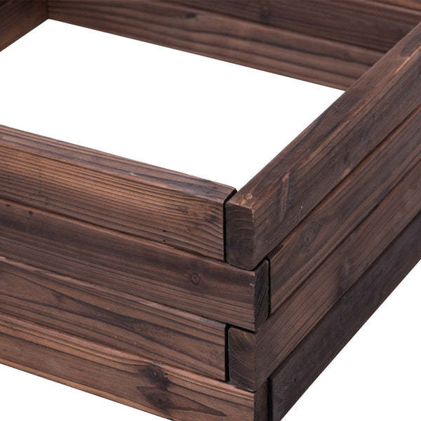 24" L x 24" W Square Wooden Raised Garden Bed Flower Vegetable Planter