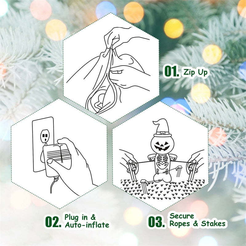 7.5FT Outdoor Christmas Inflatable LED Lighted Santa Claus on Sleigh with Reindeers & Gift Boxes