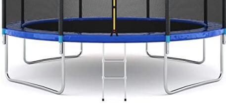 12 ft 4 Legs Combo Bounce Jump Trampoline with Spring Pad Ladder and Enclosure Net