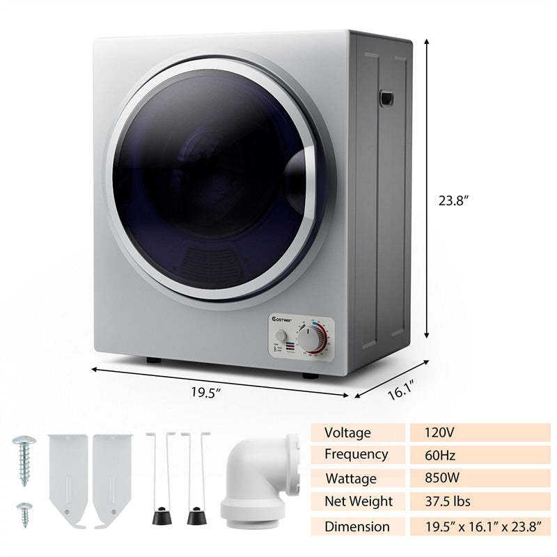Portable Clothes Dryer, Compact 110V Electric Dryer with 4 Automatic Drying Mode & Stainless Steel Tub, Small Laundry Dryer for Apartment Dorm
