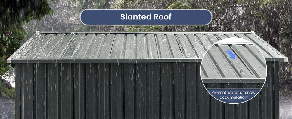 10' x 7.7' Outdoor Metal Storage Shed Galvanized Steel Utility Tool Storage House Waterproof Garden Shed with 4 Vents Lockable Doors