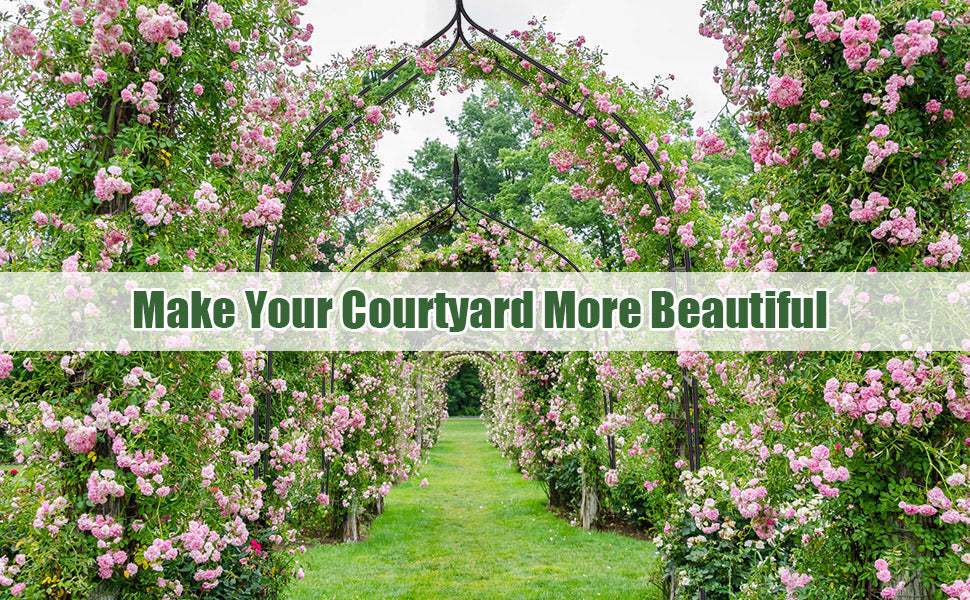 Gothic Metal Garden Rose Arch for Outdoor Backyard Wedding