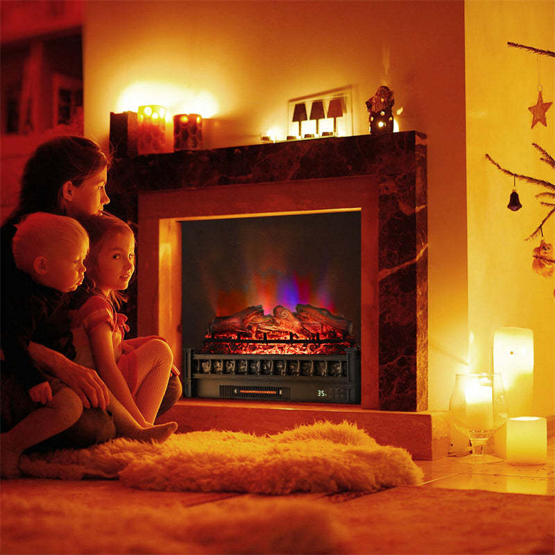 26'' Electric Fireplace Log Set Heater, 1500W Infrared Quartz Fireplace Insert with Remote, Thermostat, 5 Flame Modes, 8H Timer & Lemonwood Ember Bed