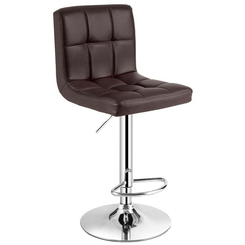 Swivel Bar Stools Set of 2 w/Adjustable Height & Back, Modern PU Leather Armless Counter Height Bar Chairs for Kitchen Island, Home Bar, Dining