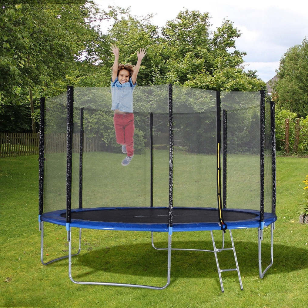 12 ft Trampoline Combo Bounce Jump with Spring Pad and Enclosure Net